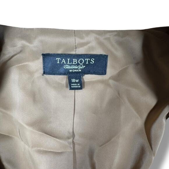 Talbots Women’s Plus Size Tweed Blazer 18W Brown Tan Beige NWOT Workwear - Picture 5 of 7